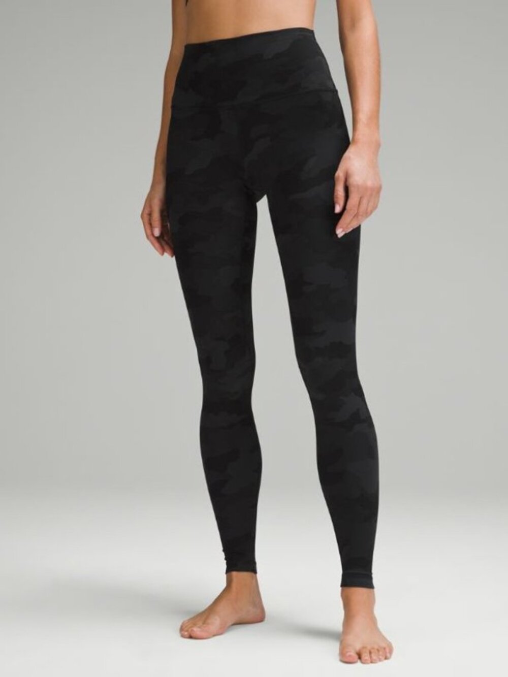 Lululemon Fast and Free High-Rise Tight 25" 4 Black Camo 5-Pocket